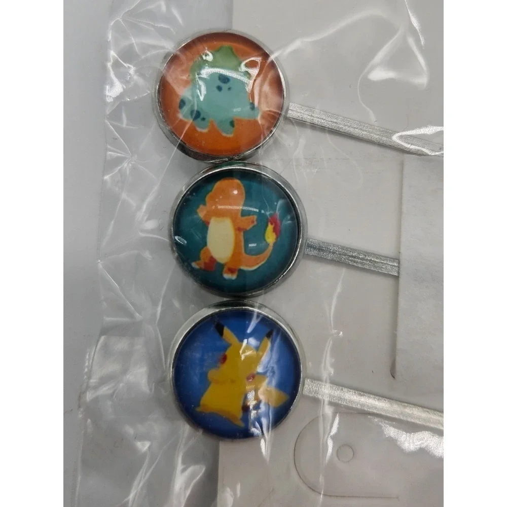 Pokemon Hair Pins Set of 3 Pikachu Charmander Bulbasaur Accessories New